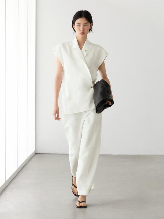 Linen barrel fit trousers from Zara - $180