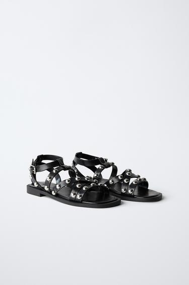 SANDALES À CLOUS - Noir de Zara