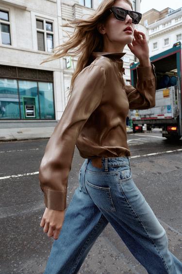 CHEMISE FLUIDE IRISÉE - Marron de Zara - Image 2