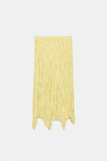 ZW COLLECTION PLEATED LONG SKIRT - Yellow by Zara - Image 3