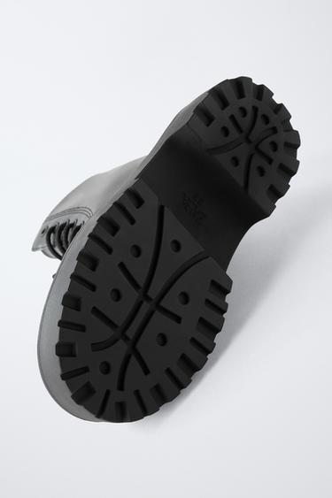 LACE-UP ANKLE BOOTS - Black by Zara - Image 5