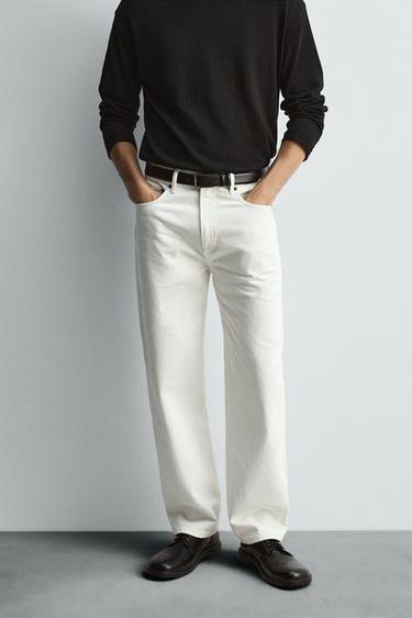 STRAIGHT ANKLE FIT JEANS - White by Zara