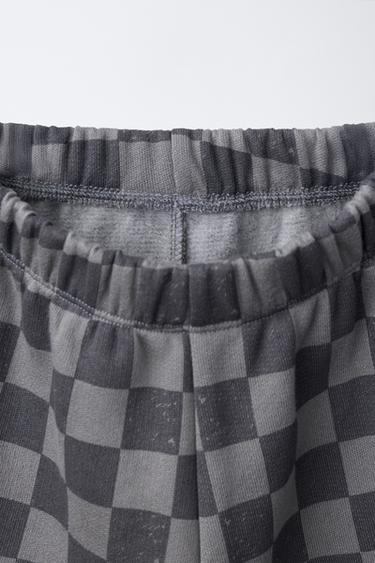 CHECKERBOARD SWEATSHIRT AND JOGGERS TRACKSUIT - Anthracite grey by Zara - Image 3