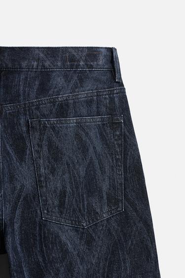 PRINTED STRAIGHT-LEG JEANS - Blue by Zara - Image 9