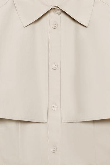 ROBE CHEMISE CAPE ZW COLLECTION - Camel clair de Zara - Image 7