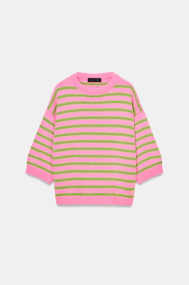 STRIPED KNIT JUMPER - Green stripe by Zara - Image 6