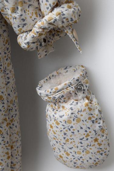 FLORAL NYLON ONE-PIECE SUIT WITH DETACHABLE MITTENS AND BOOTIES - Multicoloured by Zara - Image 3