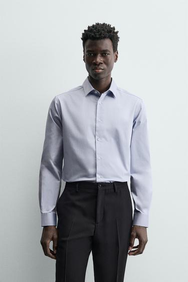 Zara SLIM FIT SHIRT - Sky blue