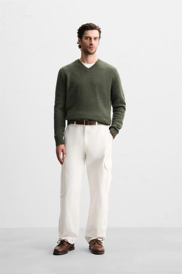 JERSEY MEZCLA LANA - Verde-seco de Zara