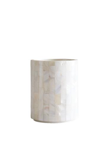 Zara MOTHER-OF-PEARL TOOTHBRUSH HOLDER - Light beige