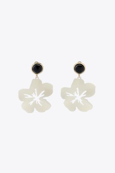 FLOWER BUTTON EARRINGS - Golden by Zara