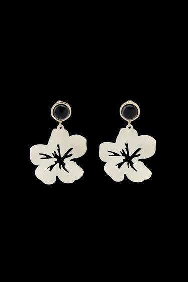 FLOWER BUTTON EARRINGS - Golden by Zara - Image 0