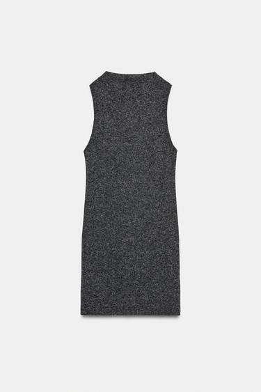 SOFT SHORT DRESS WITH BUTTONS - Anthracite grey by Zara - Image 5