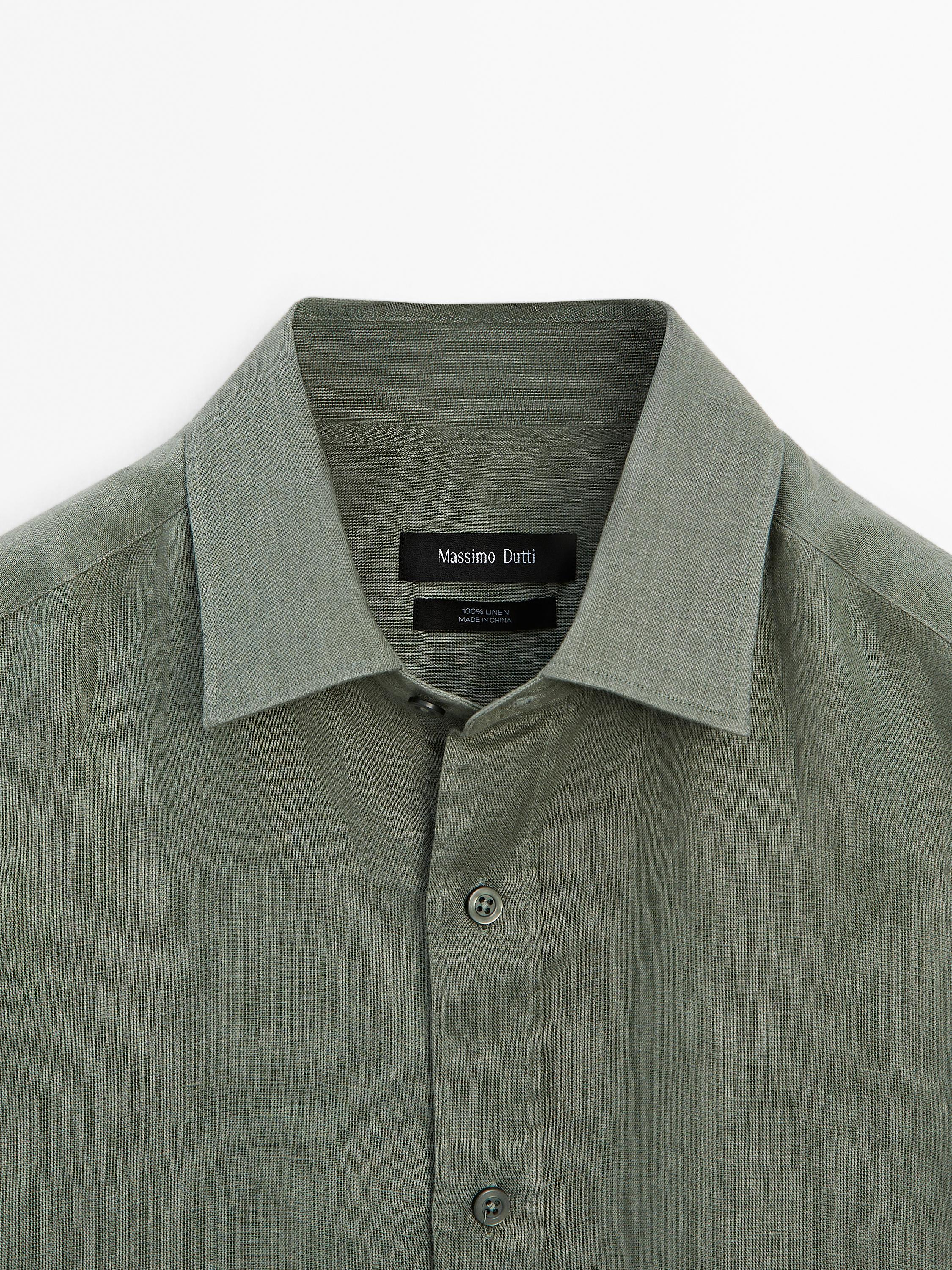 100% linen slim fit shirt