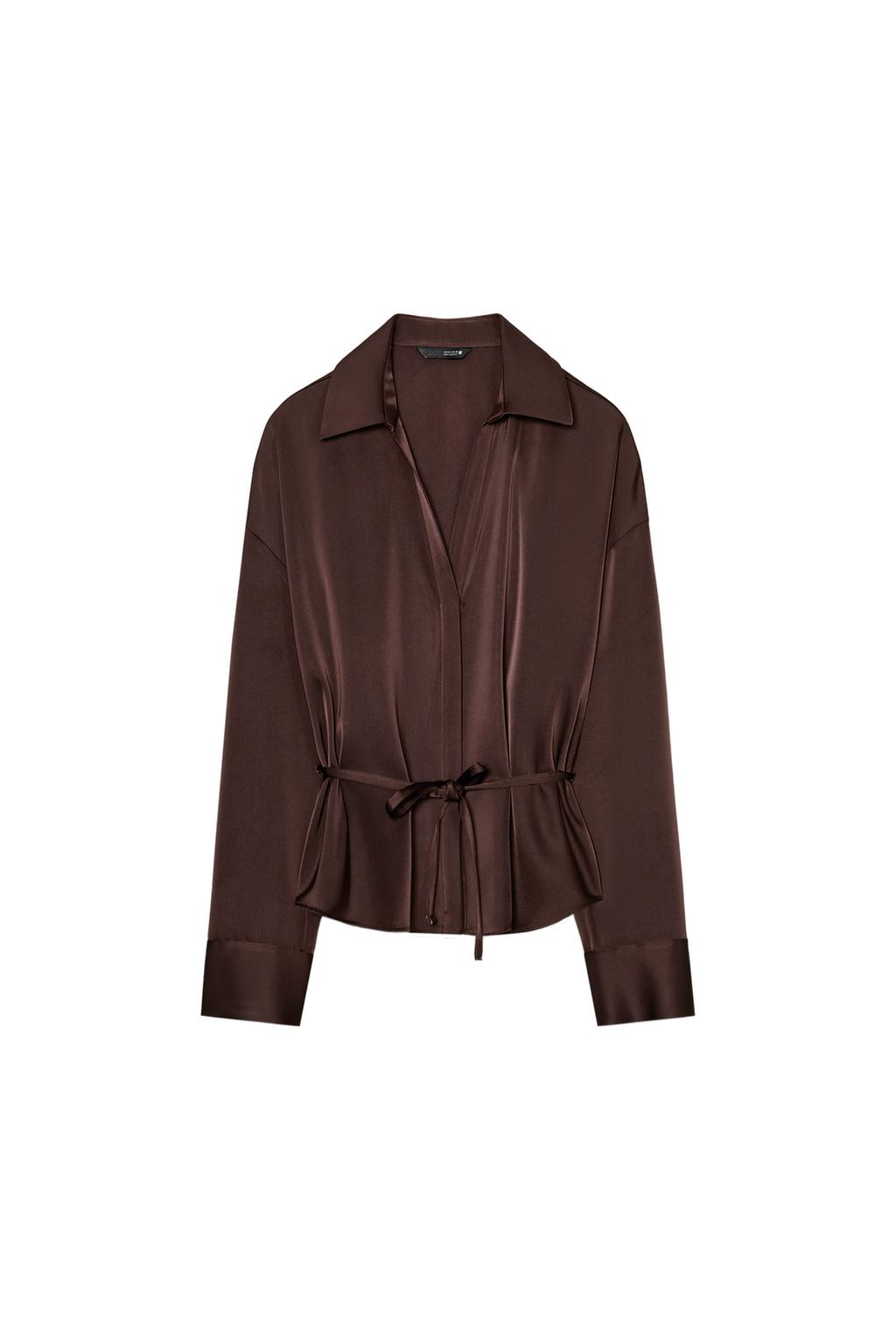 BELTED SATIN EFFECT BLOUSE - image 3