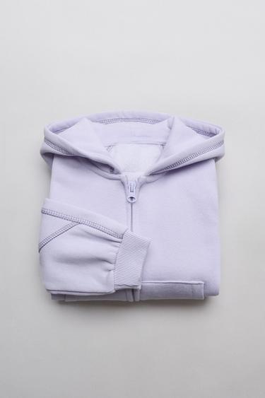 CHAQUETA CAPUCHA BÁSICA - Malva de Zara