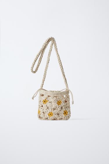 CROCHET CROSSBODY BAG - Ecru White by Zara
