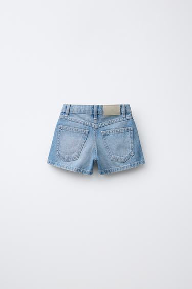 FAUX PEARL DENIM BERMUDA SHORTS - Blue by Zara - Image 1