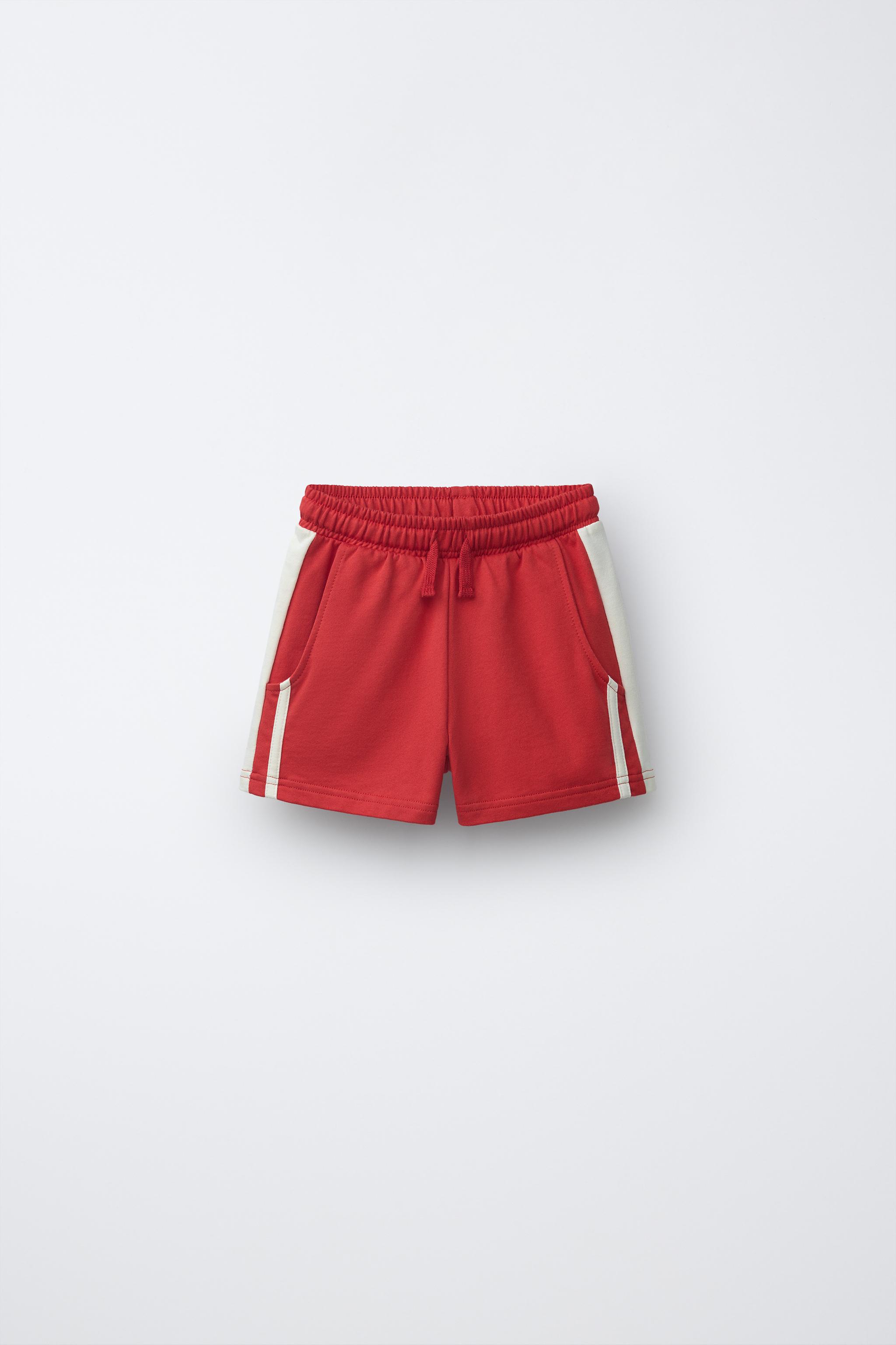 SIDE STRIPE BERMUDA SHORTS - Red | ZARA India
