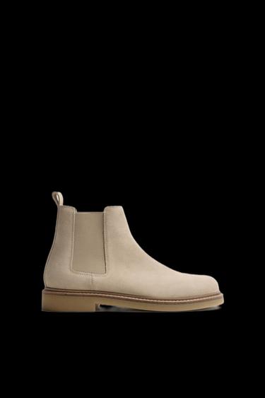 BOTA CHELSEA PIEL - Blanco Crudo de Zara