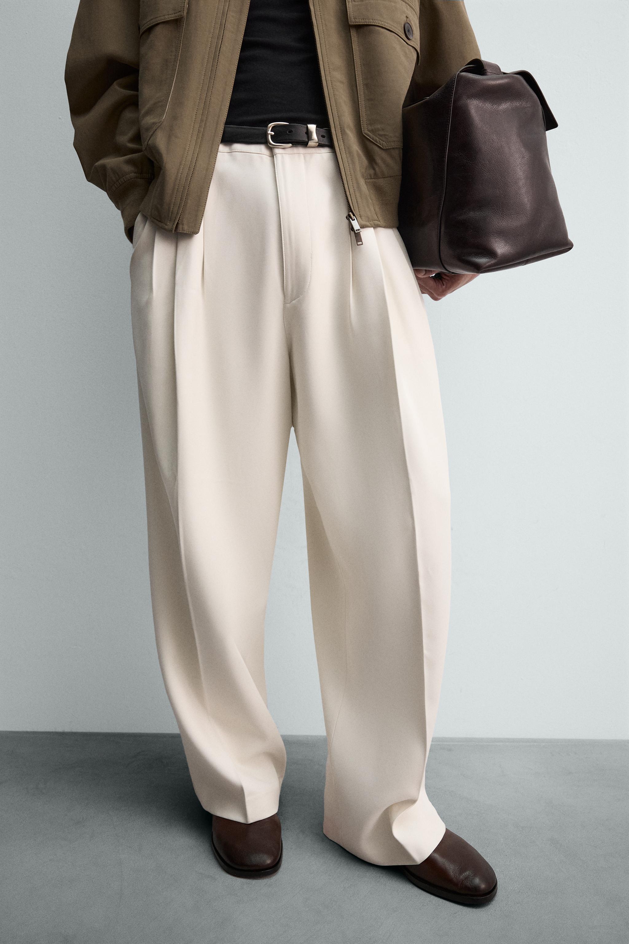 VISCOSE PLEATED PANTS