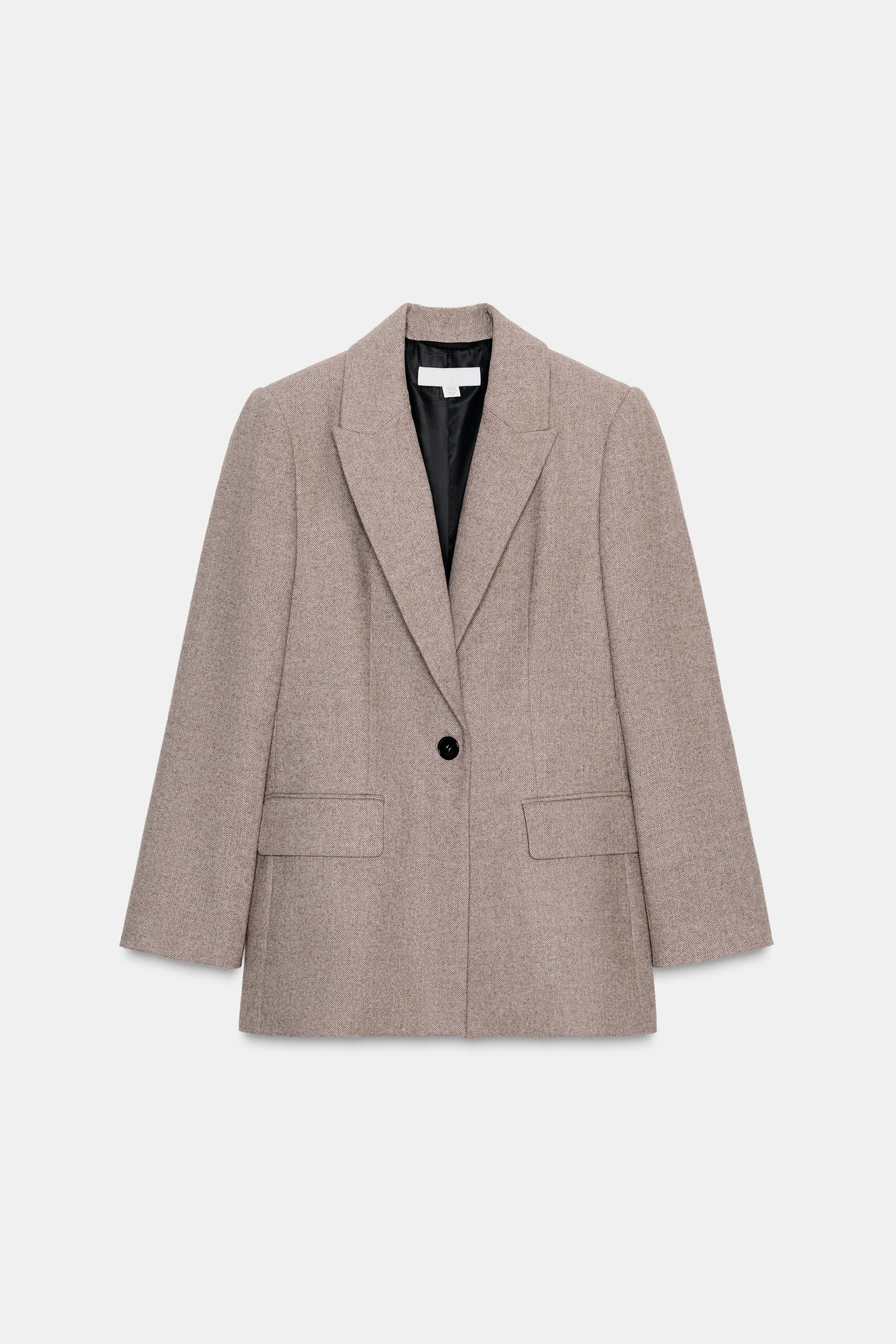 HERRINGBONE WOOL BLAZER