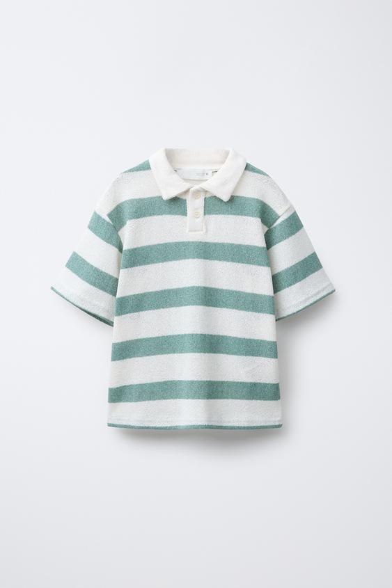 STRIBET POLOSHIRT I STRIK - grøn-råhvid | ZARA Danmark