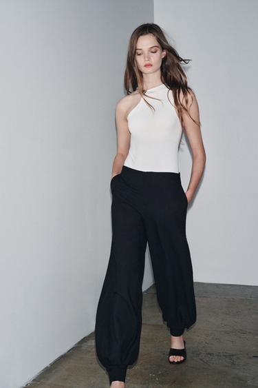 Zara HARDWARE HALTER BODYSUIT - White