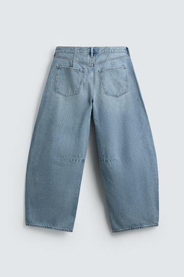 JEAN RELAXED BARREL FIT À PINCES - Bleu clair de Zara - Image 8