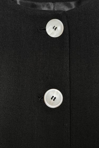 SHORT ROUND NECK WAISTCOAT - Black by Zara - Image 6