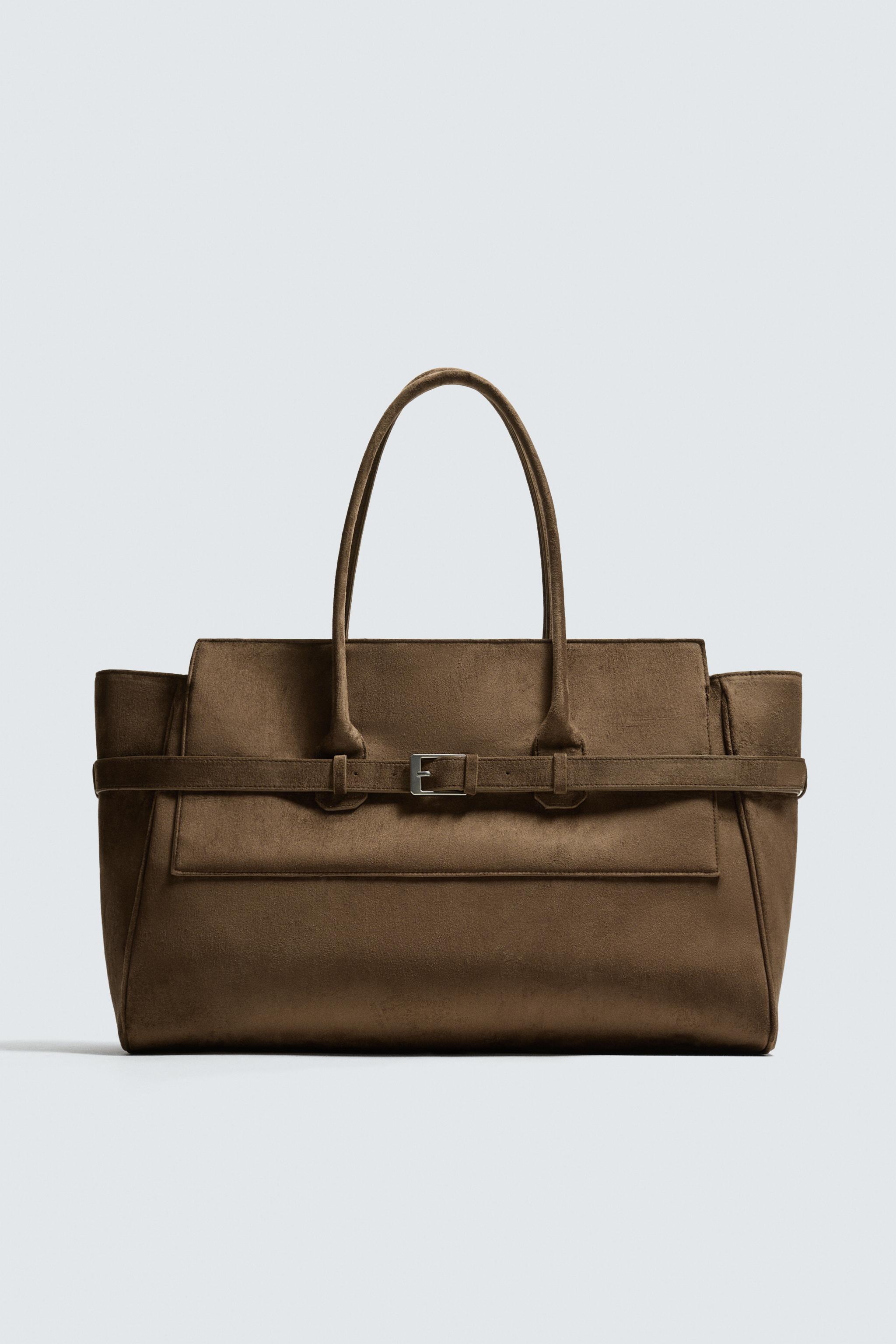 ZARA ベルトディティール付きハンドバッグ スエード zara ベルトディテール ショルダーバッグ｜Yahoo!フリマ（旧PayPayフリマ）