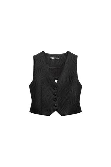 CHALECO JACQUARD ESPALDA DESCUBIERTA