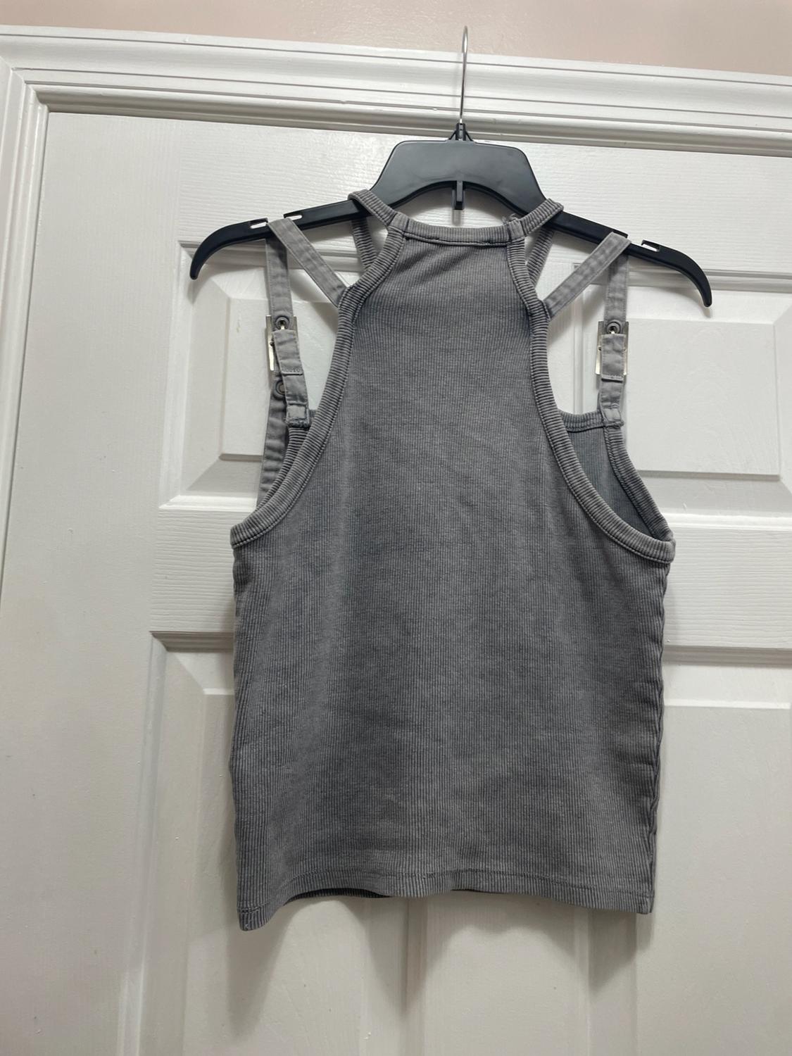 WASHED EFFECT RIBBED TOP WITH BUCKLES - Image 2