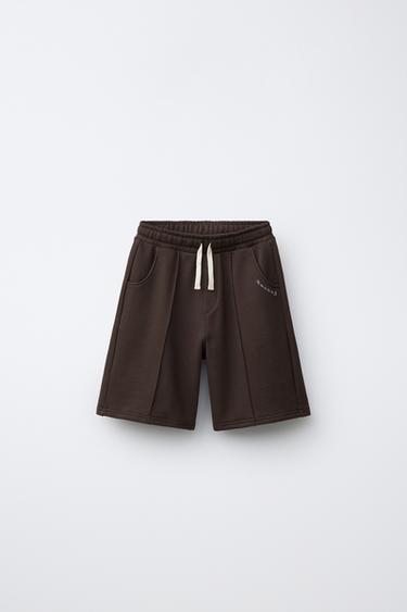 THE CAT IN THE HAT DR. SEUSS™ PLUSH BERMUDA SHORTS - Brown by Zara - Image 0