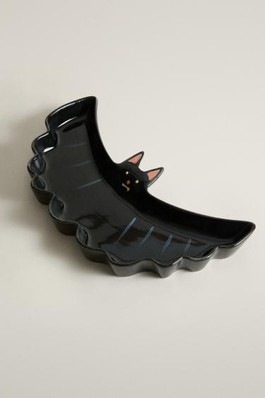 Zara KIDS STONEWARE BAT HALLOWEEN PLATE - Multicolored