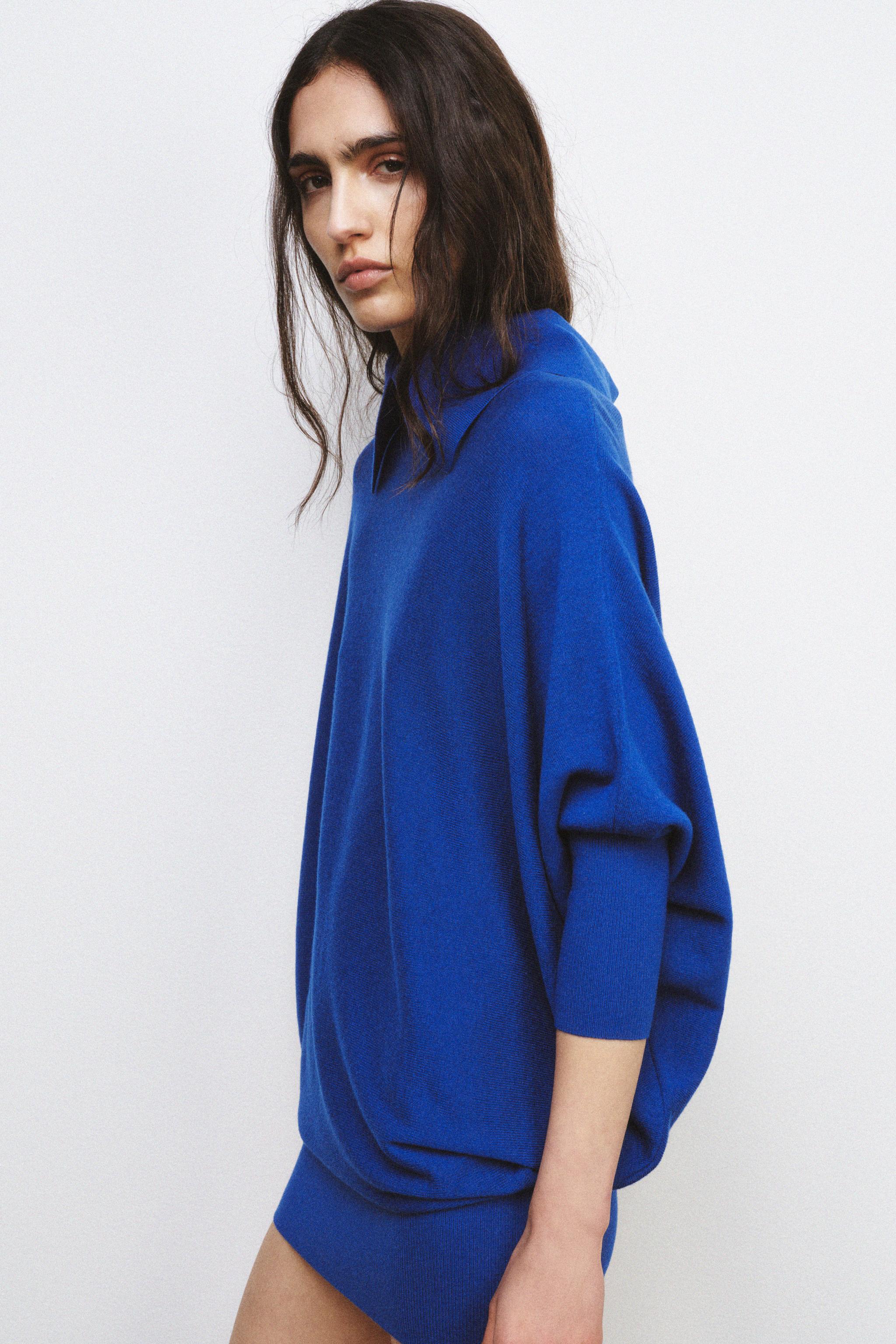 LONG BATWING SLEEVE KNIT JUMPER