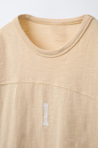 T-SHIRT STYLE UNIVERSITAIRE - Jaune clair de Zara - Image 2