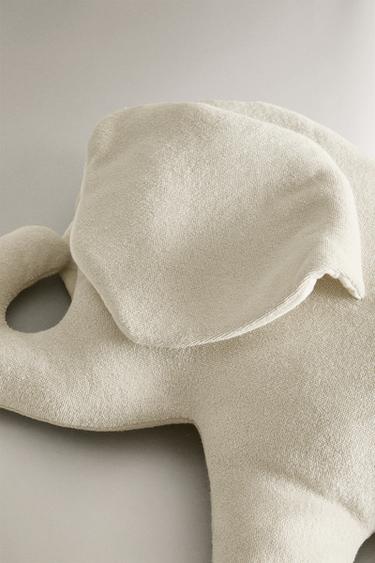 CHILDREN'S ELEPHANT CUSHION - Grey by Zara - Image 4