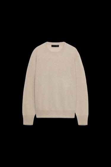 FEINSTRICKPULLOVER AUS 100 % WOLLE MIT LANGEN ÄRMELN - Beige von Zara - Bild 0