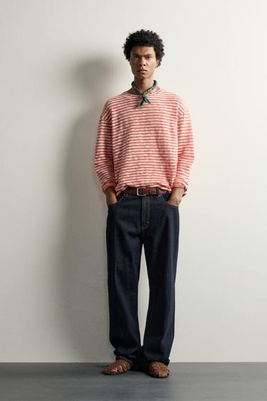 STRIPED RELAXED FIT T-SHIRT - Pink / White by Zara - Image 0