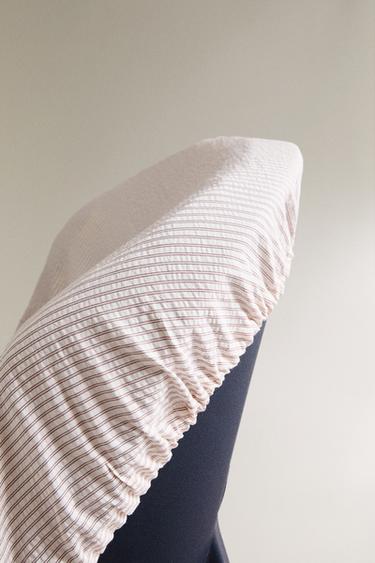 Zara SQUARE STRIPE CAR SEAT COVER - Oyster-white