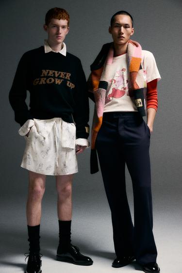 Zara PATCHWORK JUMPER HARRY LAMBERT FOR ZARA X DISNEY - Dusty mauve