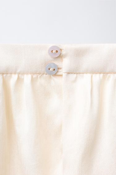 ROBE SATINÉE À NŒUDS - Écru de Zara - Image 3