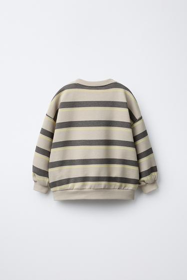 STRIPED SWEATSHIRT - Beige by Zara - Image 1