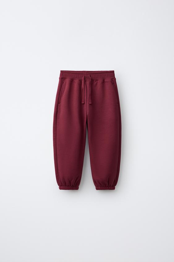 PANTALON DE JOGGING UNI - Grenat de Zara - Image 0