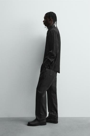 CHEMISE FLUIDE JACQUARD - Noir de Zara - Image 3