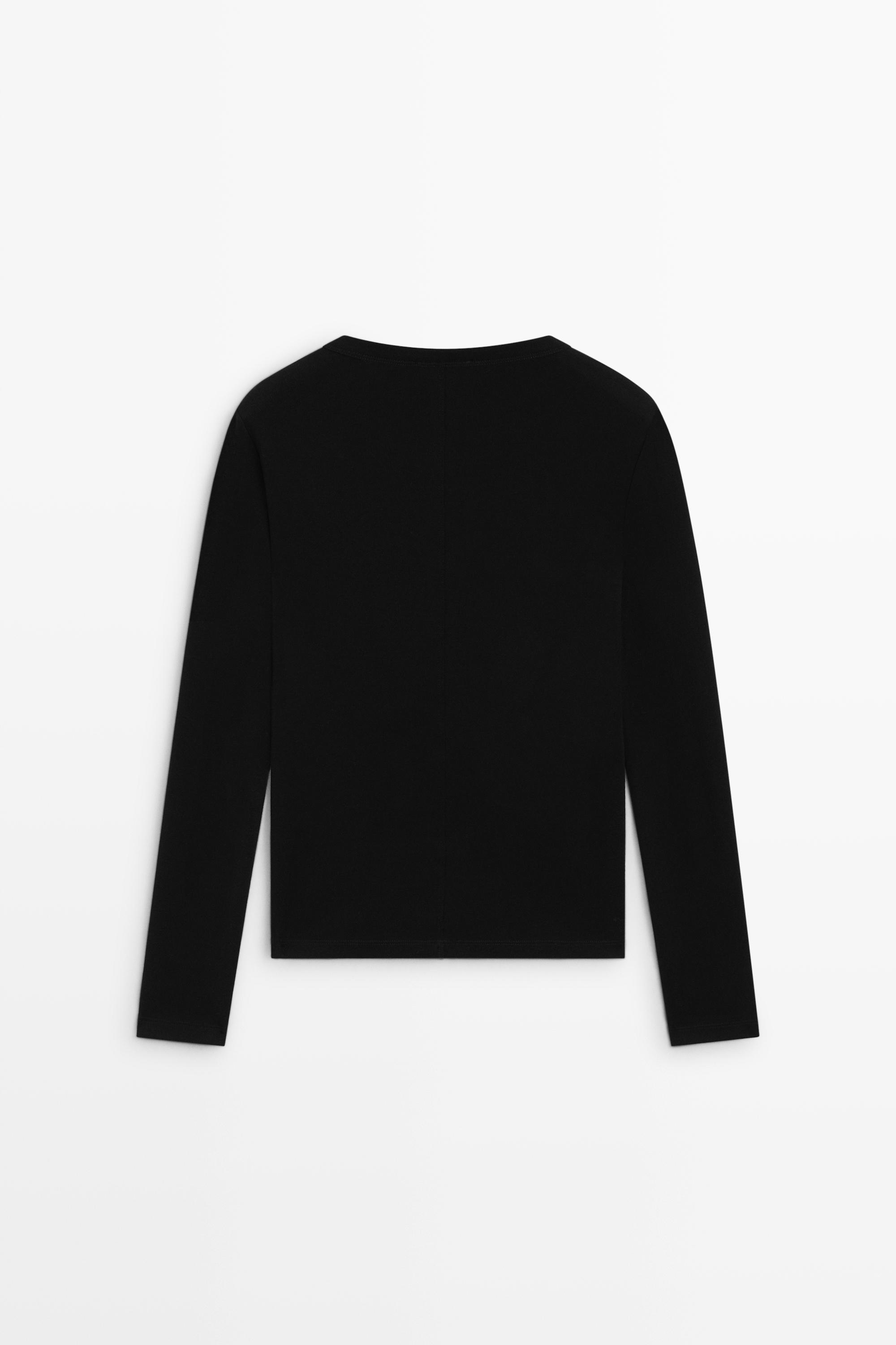 100% cotton long sleeve henley T-shirt