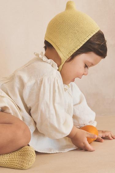 LIMITED EDITION COTTON KNIT BONNET - Yellow by Zara - Image 4
