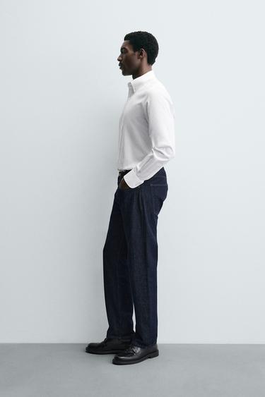 REGULAR FIT TEXTURED SHIRT - White by Zara - Image 3