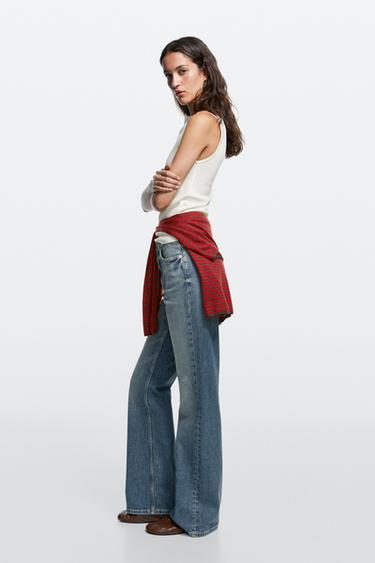 Zara High-waist boot-cut jeans - Aquamarine - Image 0